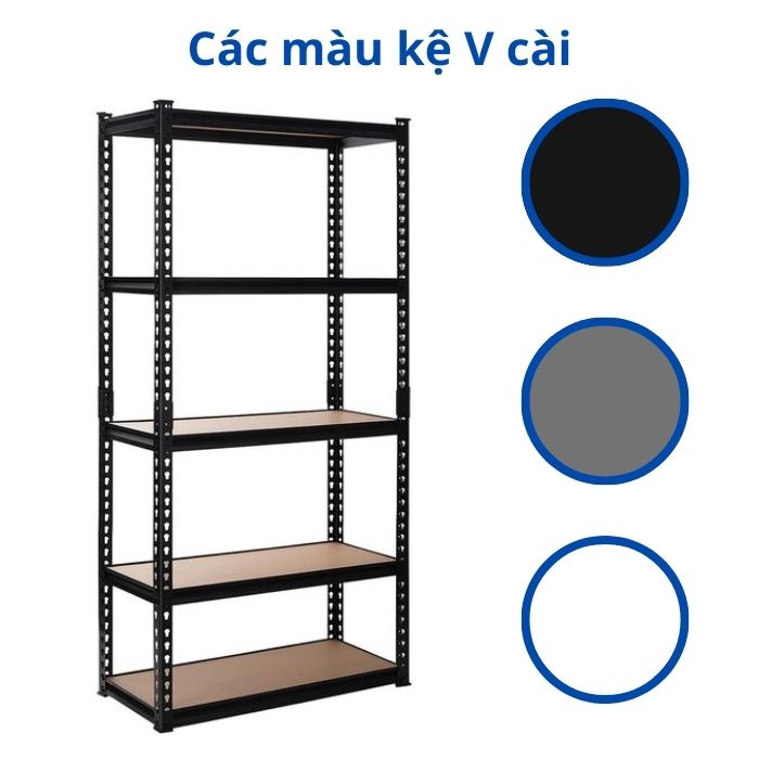 Phân loại kệ v cài theo màu sắc